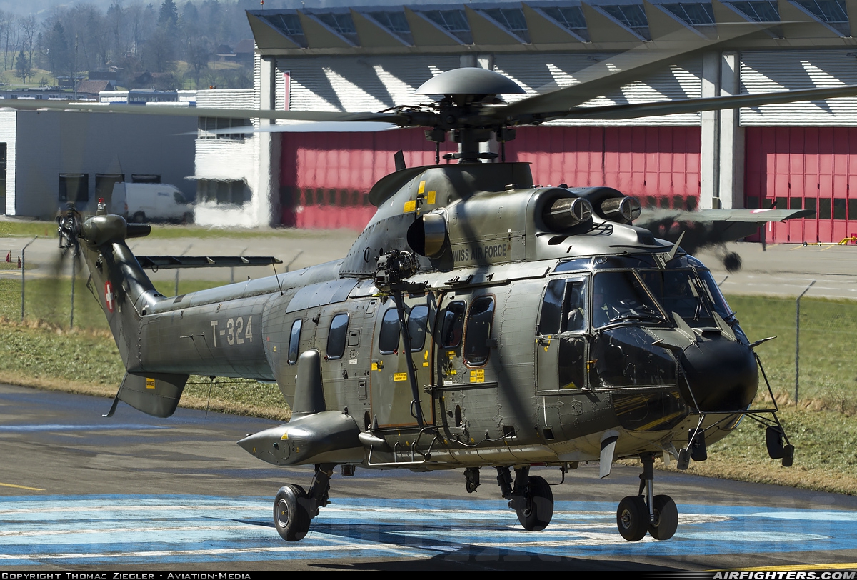 Switzerland - Air Force Aerospatiale AS-332M1 Super Puma T-324 at Alpnach (LSMA), Switzerland