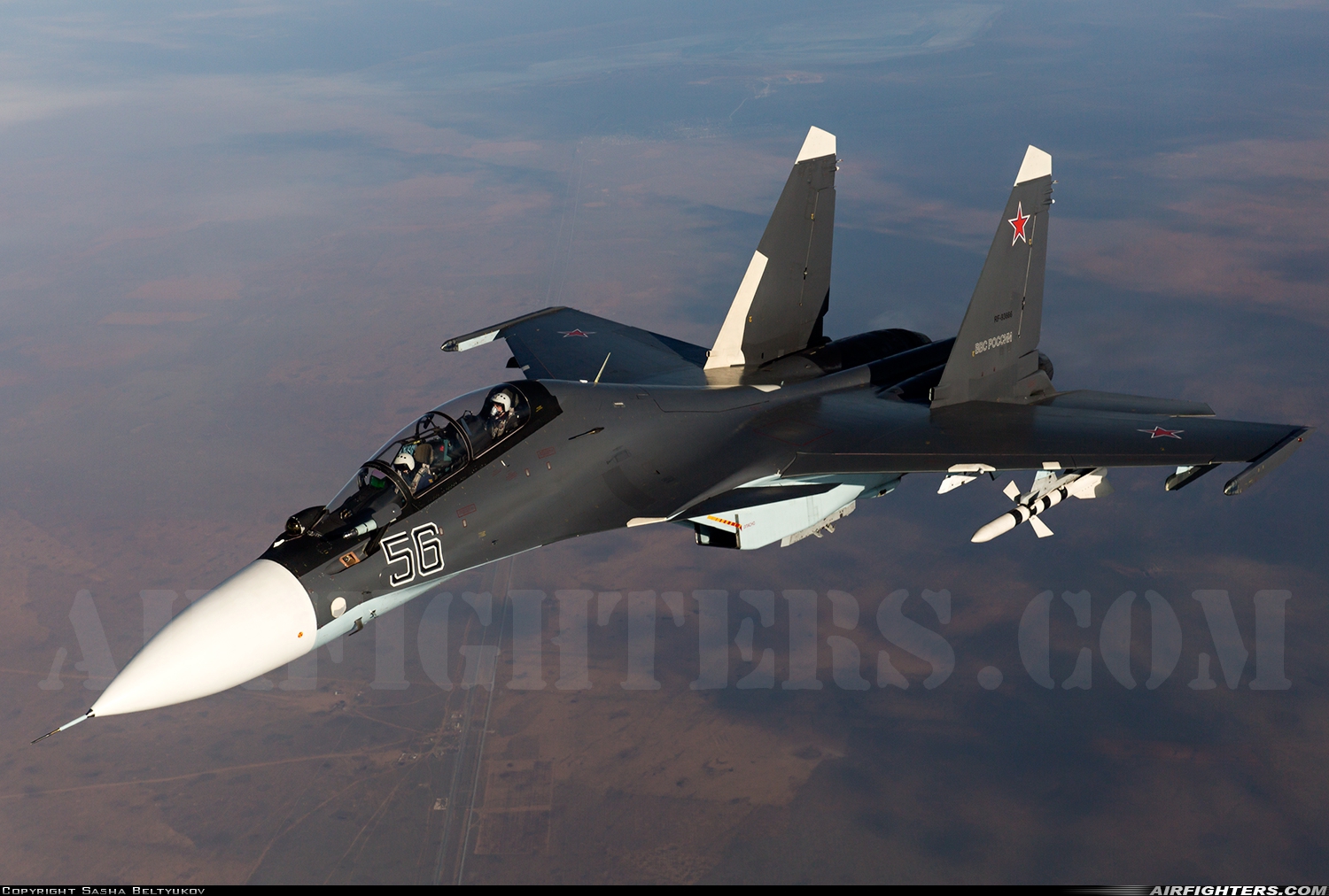 Russia - Air Force Sukhoi Su-30SM Flanker RF-93666 at In Flight, Russia