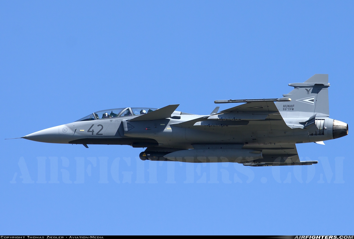 Hungary - Air Force Saab JAS-39D Gripen 42 at Off-Airport - Budapest, Hungary