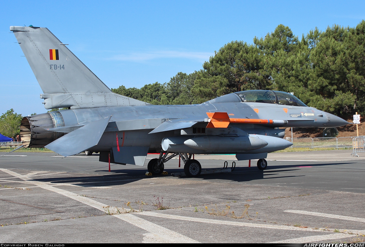 Belgium - Air Force General Dynamics F-16BM Fighting Falcon FB-14 at Cazaux (LFBC), France