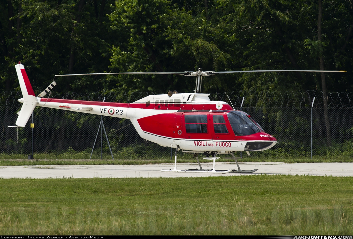 Italy - Vigili del Fuoco Agusta-Bell AB-206B-3 JetRanger III I-VFAI at Milan - Malpensa (MXP / LIMC), Italy