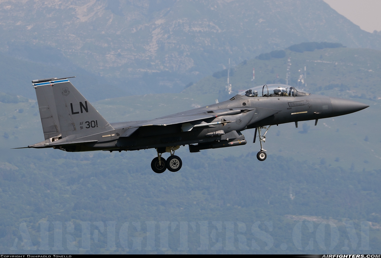 USA - Air Force McDonnell Douglas F-15E Strike Eagle 91-0301 at Aviano (- Pagliano e Gori) (AVB / LIPA), Italy