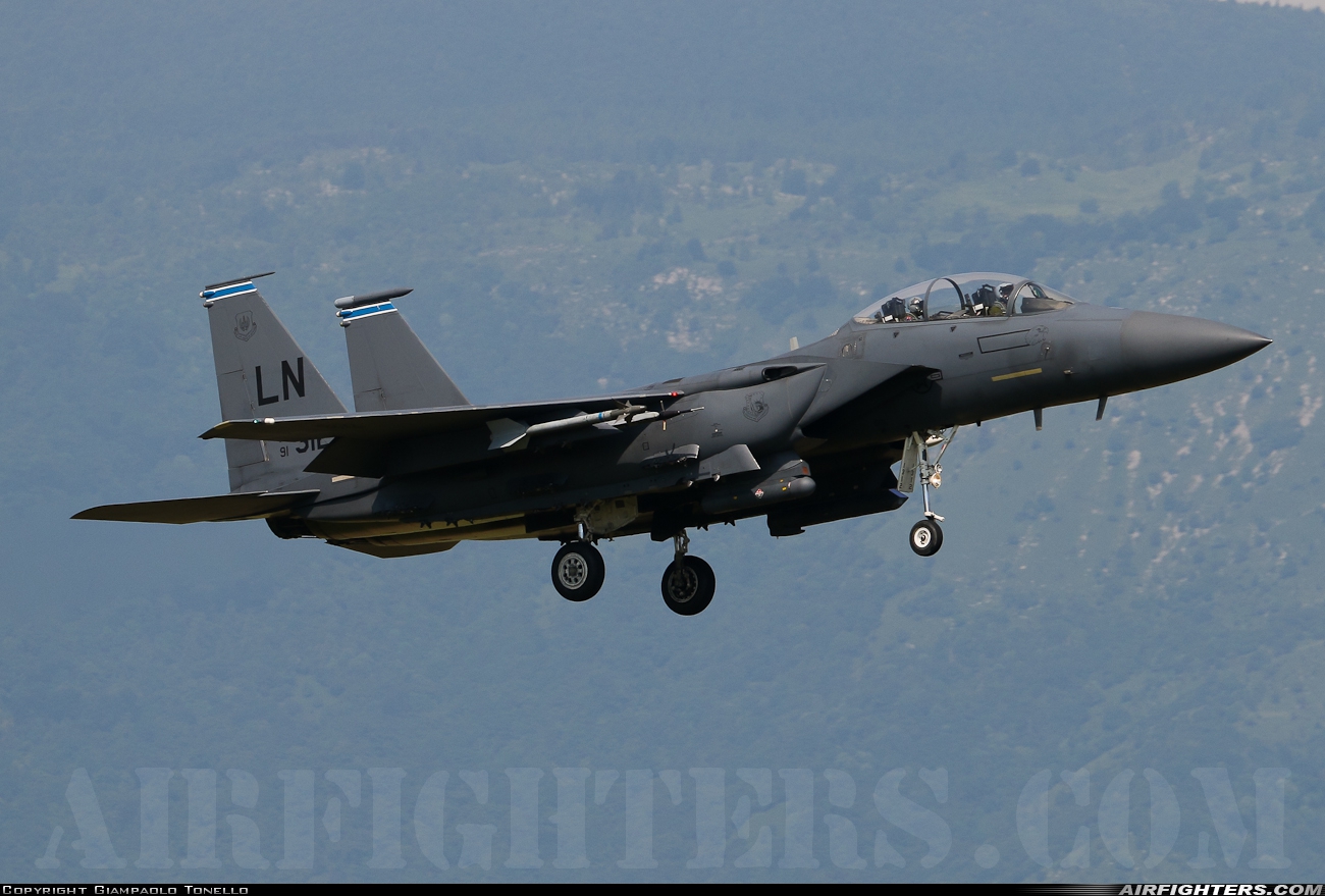 USA - Air Force McDonnell Douglas F-15E Strike Eagle 91-0312 at Aviano (- Pagliano e Gori) (AVB / LIPA), Italy