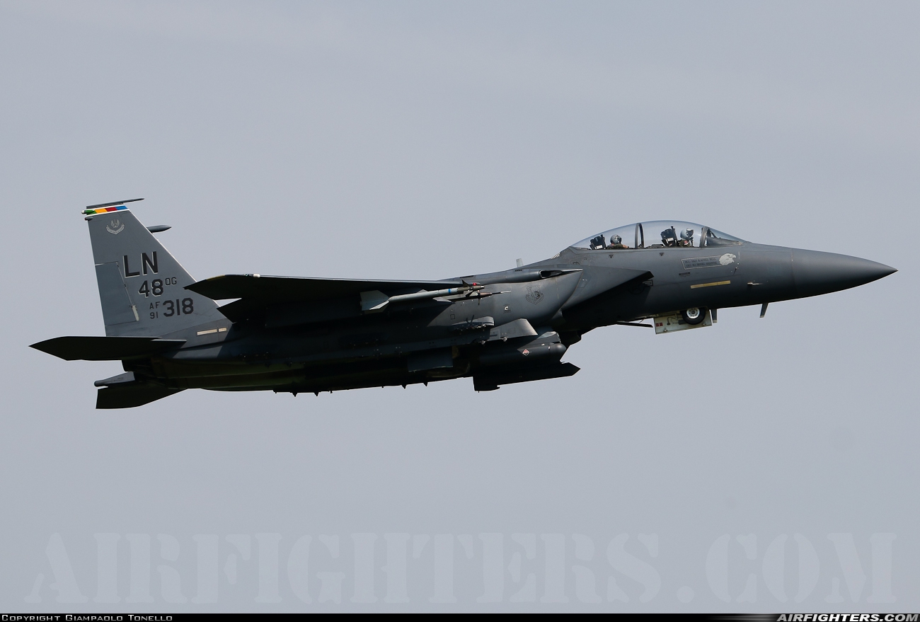 USA - Air Force McDonnell Douglas F-15E Strike Eagle 91-0318 at Aviano (- Pagliano e Gori) (AVB / LIPA), Italy