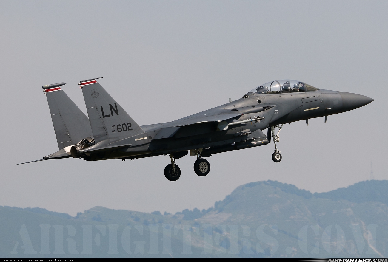 USA - Air Force McDonnell Douglas F-15E Strike Eagle 91-0602 at Aviano (- Pagliano e Gori) (AVB / LIPA), Italy