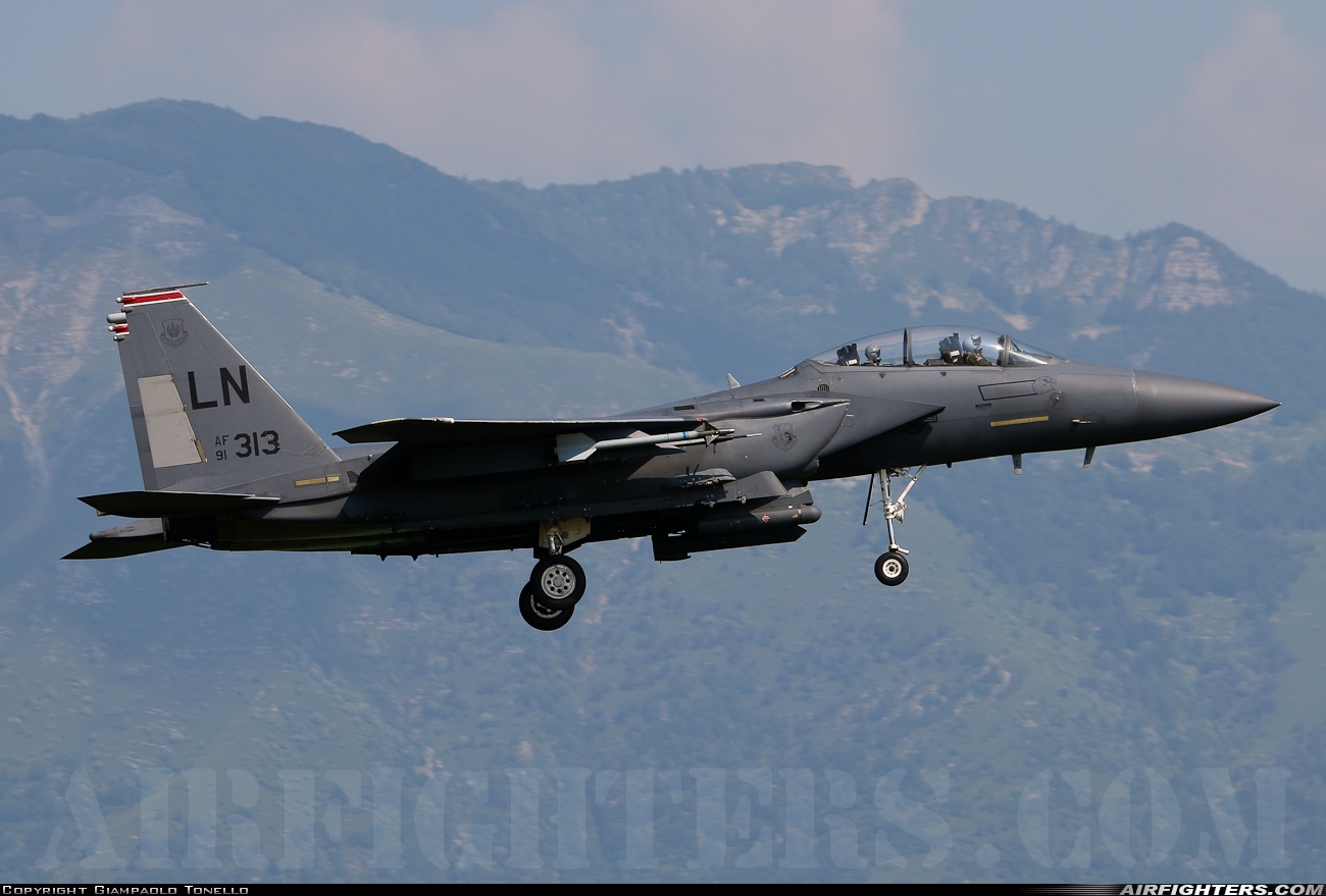 USA - Air Force McDonnell Douglas F-15E Strike Eagle 91-0313 at Aviano (- Pagliano e Gori) (AVB / LIPA), Italy