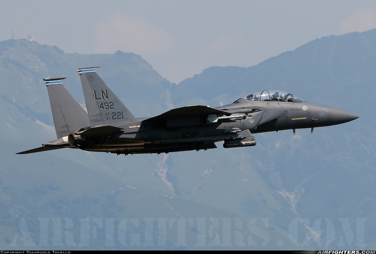 USA - Air Force McDonnell Douglas F-15E Strike Eagle 97-0221 at Aviano (- Pagliano e Gori) (AVB / LIPA), Italy