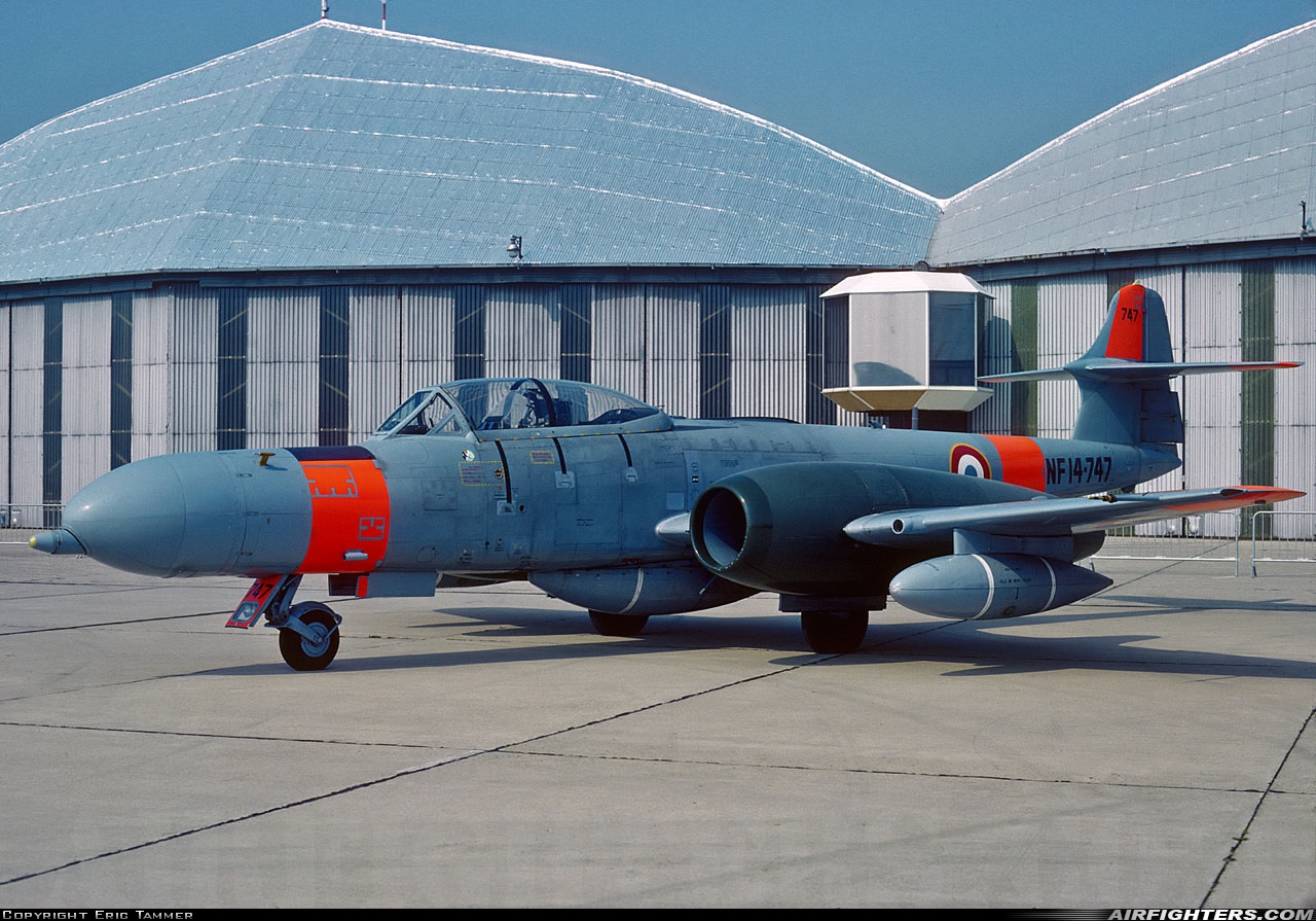 France - Air Force Gloster Meteor NF.14 NF14-747 at Bretigny-sur-Orge (LFPY), France