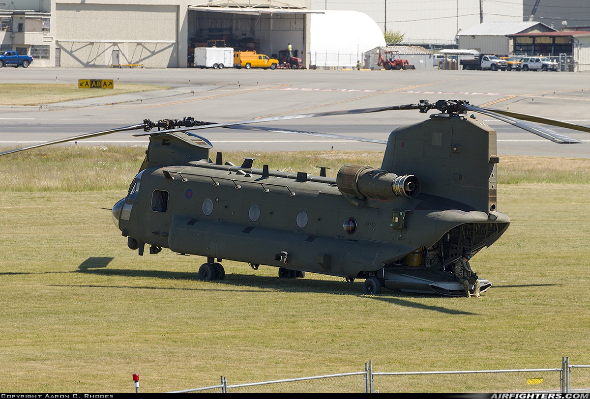 UK - Air Force Boeing Vertol Chinook HC6 (CH-47F) ZK550 at Everett - Snohomish County / Paine Field (PAE / KPAE), USA