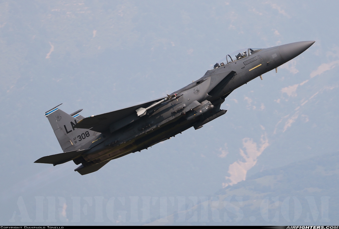 USA - Air Force McDonnell Douglas F-15E Strike Eagle 91-0308 at Aviano (- Pagliano e Gori) (AVB / LIPA), Italy
