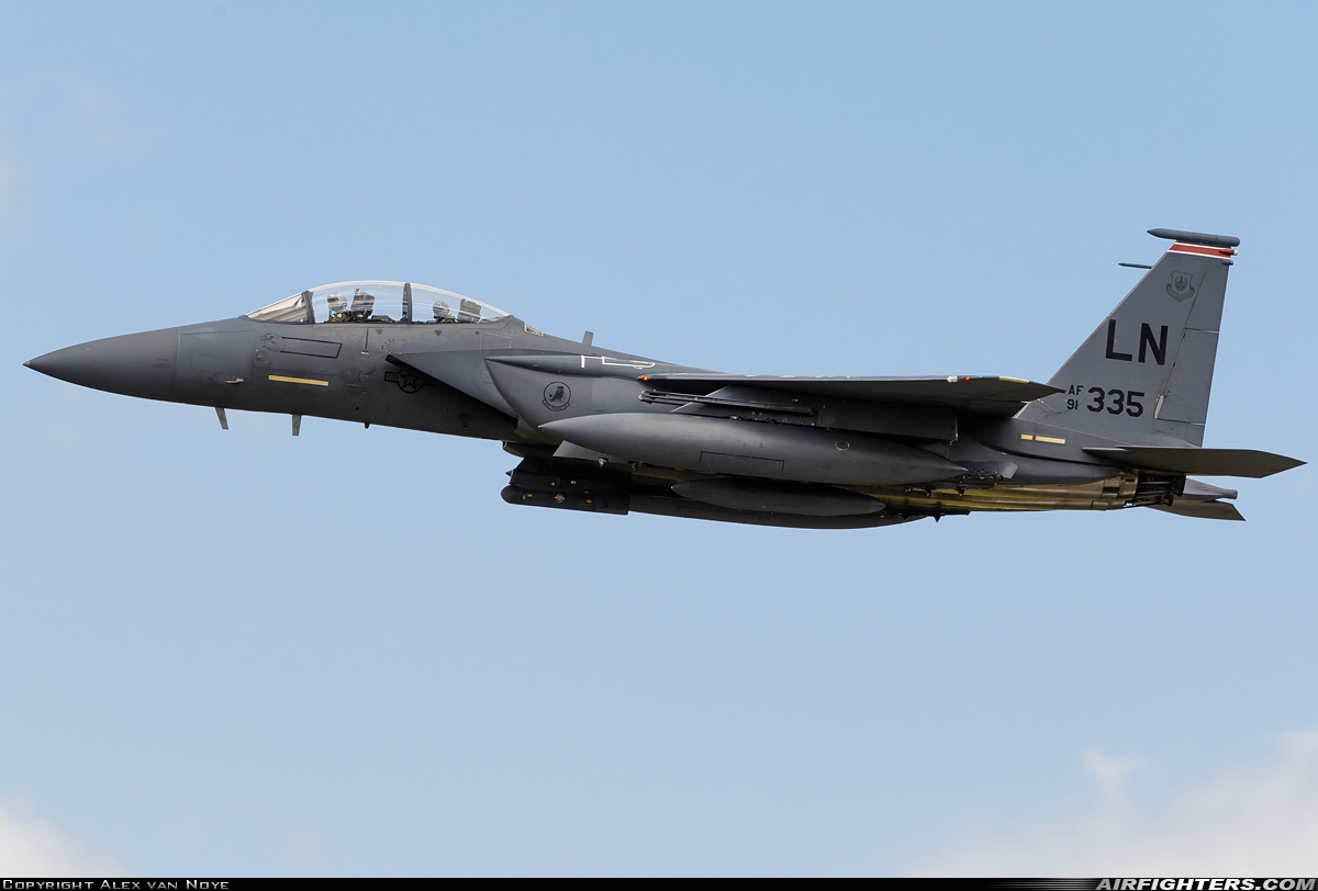 USA - Air Force McDonnell Douglas F-15E Strike Eagle 91-0335 at Fairford (FFD / EGVA), UK