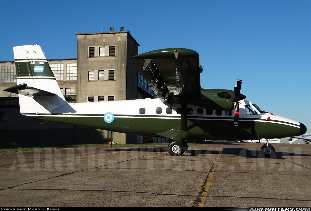 Argentina - Army De Havilland Canada DHC-6-200 Twin Otter AE-106 at El Palomar (PAL / SADP), Argentina