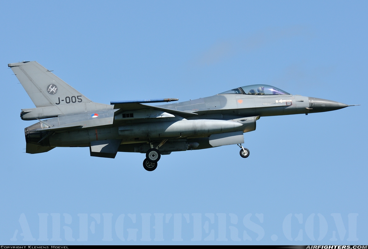 Netherlands - Air Force General Dynamics F-16AM Fighting Falcon J-005 at Wittmundhafen (Wittmund) (ETNT), Germany