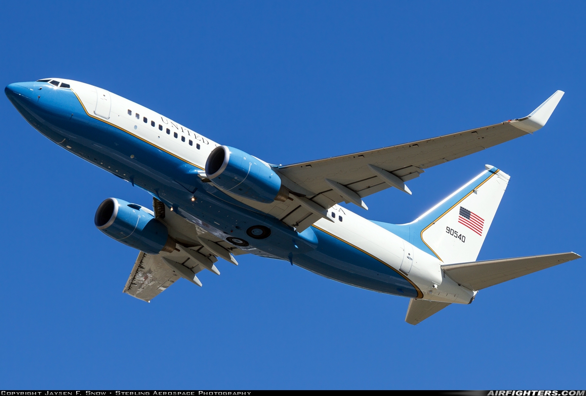 Photo ID 159785 by Jaysen F. Snow - Sterling Aerospace Photography. USA Air Force Boeing C 40C 737 7CP BBJ, 09 0540