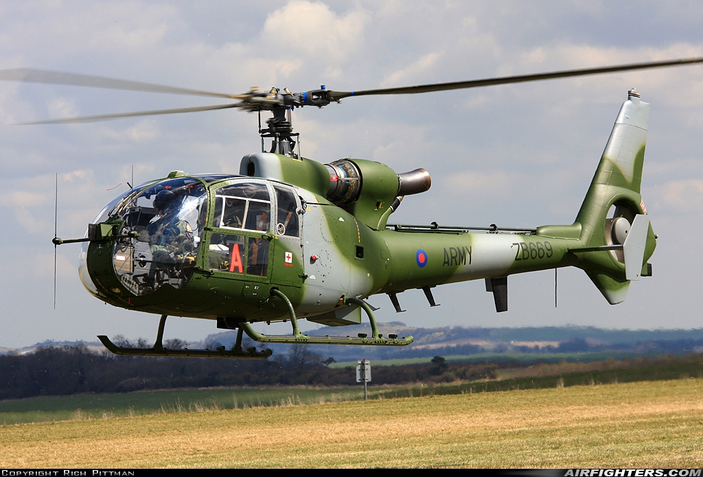 UK - Army Westland SA-341B Gazelle AH1 ZB669 at Off-Airport - Salisbury Plain, UK