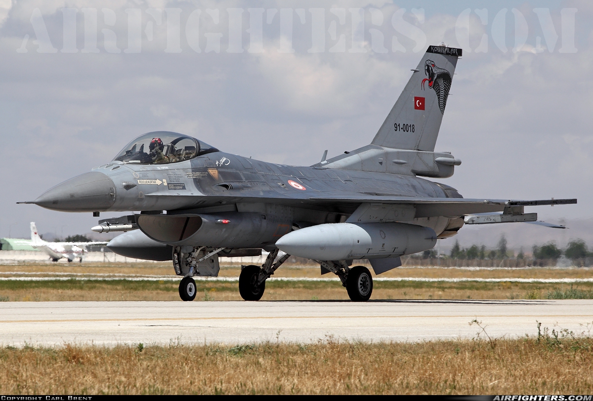 USA - Air Force General Dynamics F-16C Fighting Falcon 91-0018 at Konya (KYA / LTAN), Türkiye