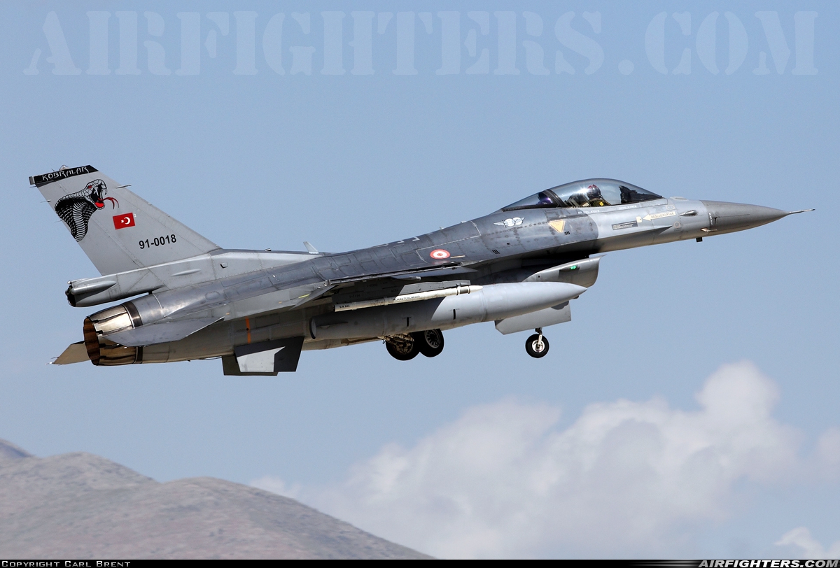 USA - Air Force General Dynamics F-16C Fighting Falcon 91-0018 at Konya (KYA / LTAN), Türkiye