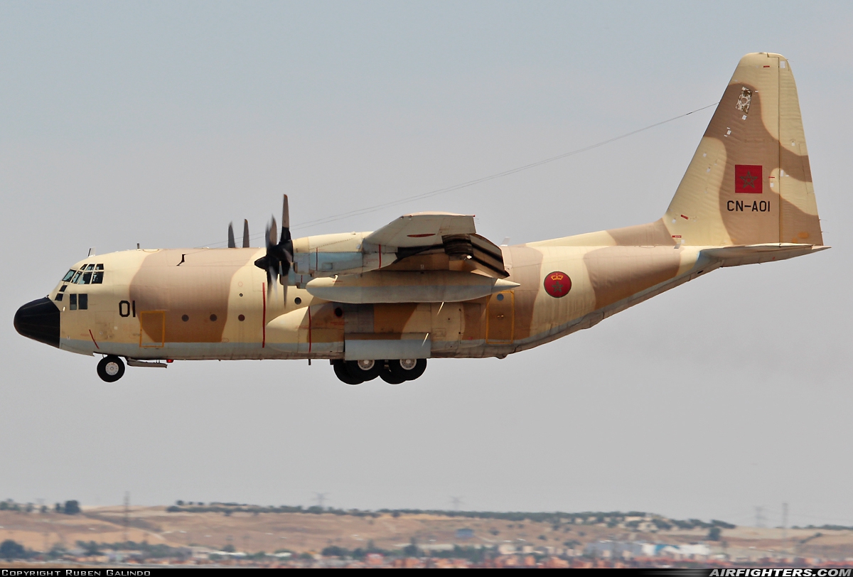 Morocco - Air Force Lockheed C-130H Hercules (L-382) CN-AOI at Madrid - Getafe (LEGT), Spain