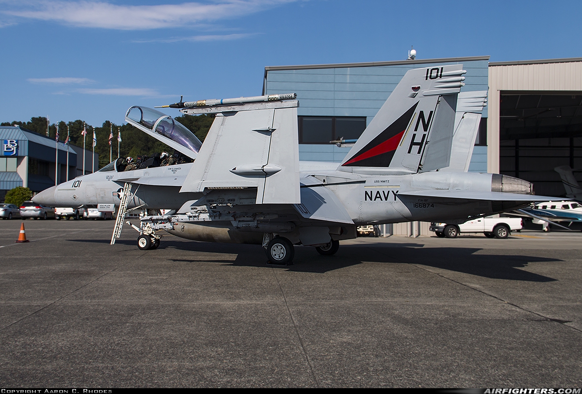 USA - Navy Boeing F/A-18F Super Hornet 166874 at Seattle - Boeing Field / King County Int. (BFI / KBFI), USA