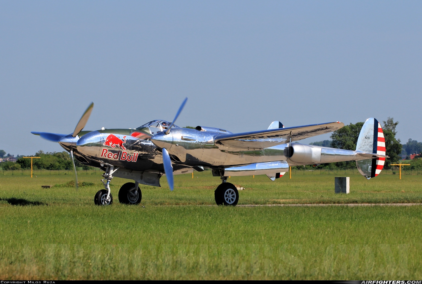 Private - Red Bull Lockheed P-38L Lightning N25Y at Pardubice (PED / LKPD), Czech Republic
