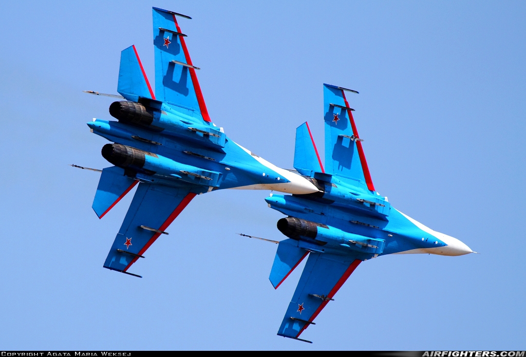Russia - Air Force Sukhoi Su-27UB 24 BLUE at Kecskemet (LHKE), Hungary