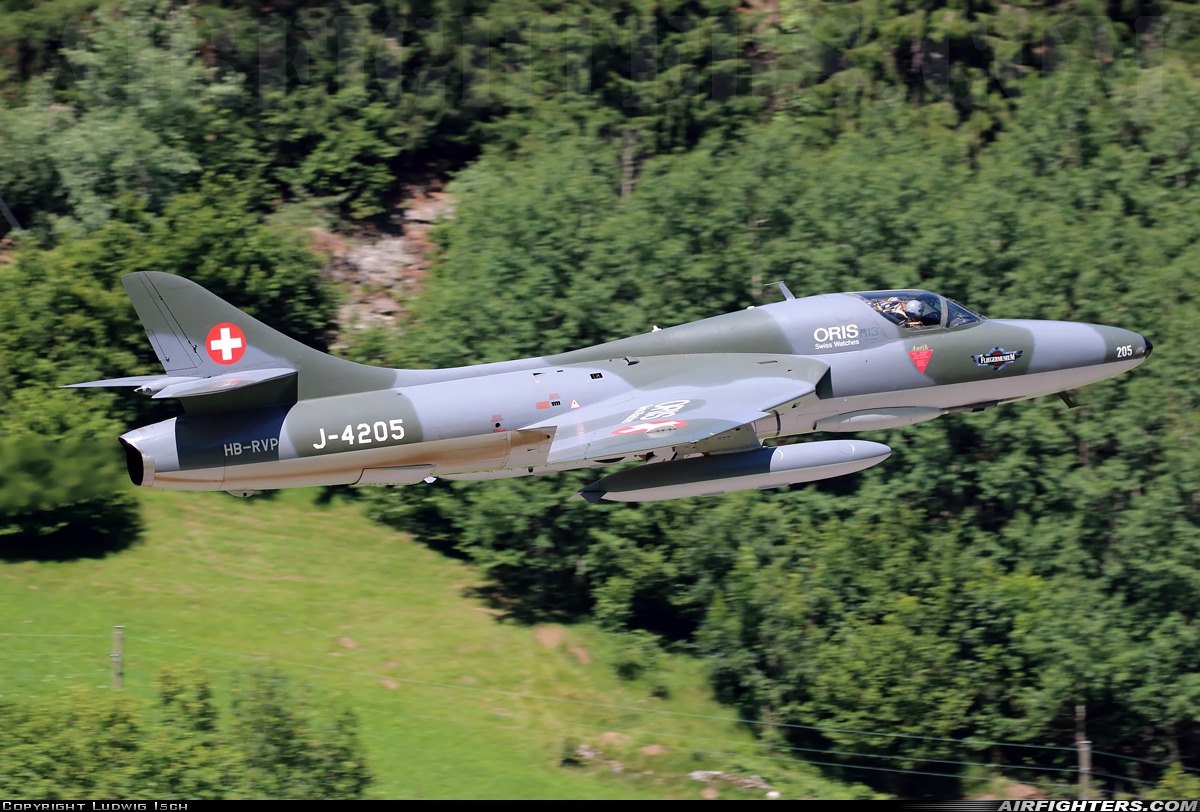 Private - Fliegermuseum Altenrhein Hawker Hunter T68 HB-RVP at Ambri (LSPM), Switzerland