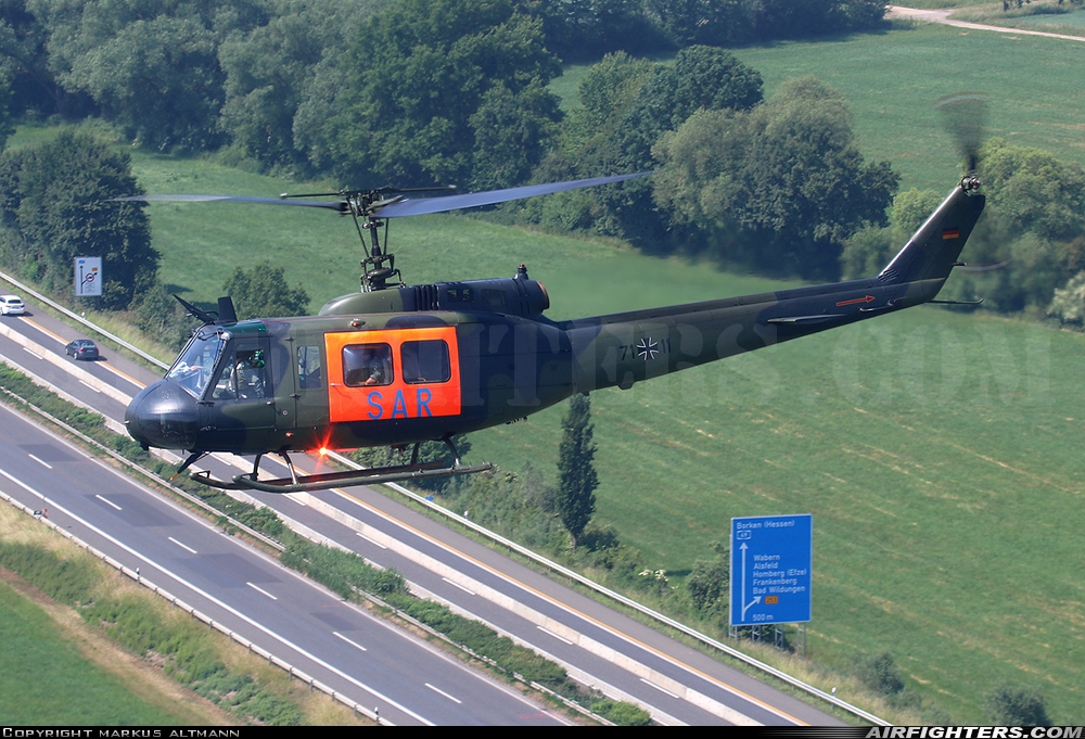 Germany - Air Force Bell UH-1D Iroquois (205) 71+11 at In Flight, Germany