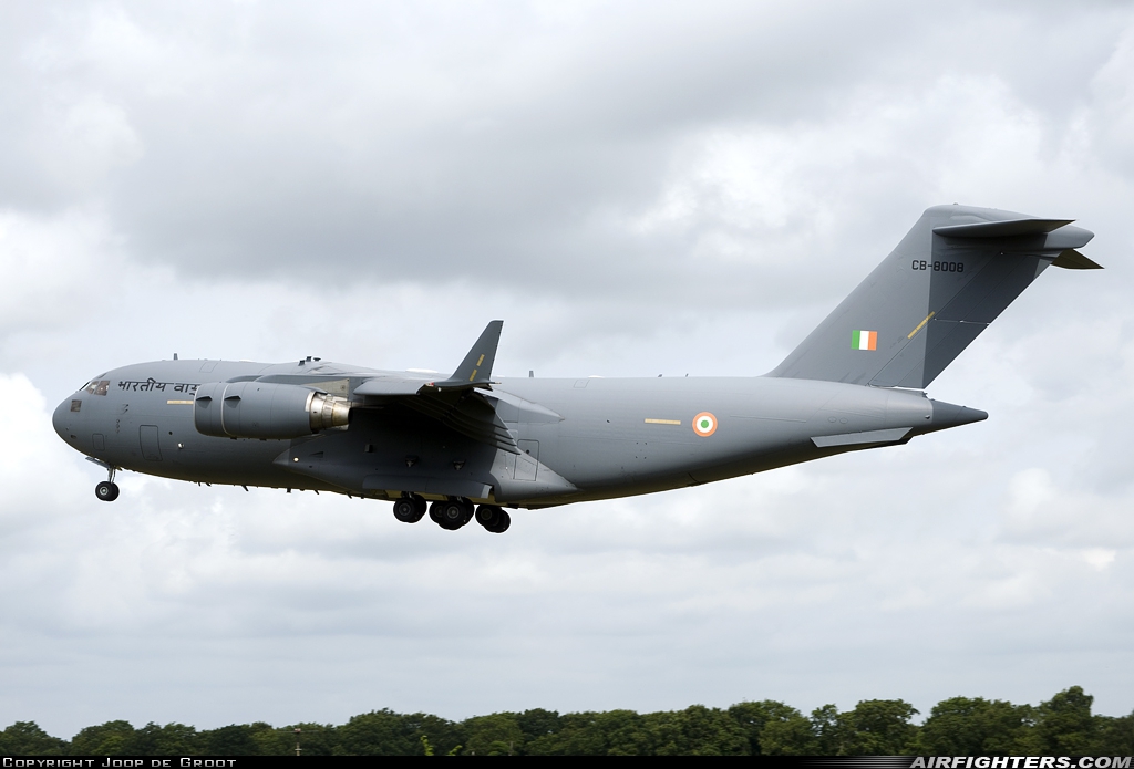 India - Air Force Boeing C-17A Globemaster III CB8008 at Coningsby (EGXC), UK