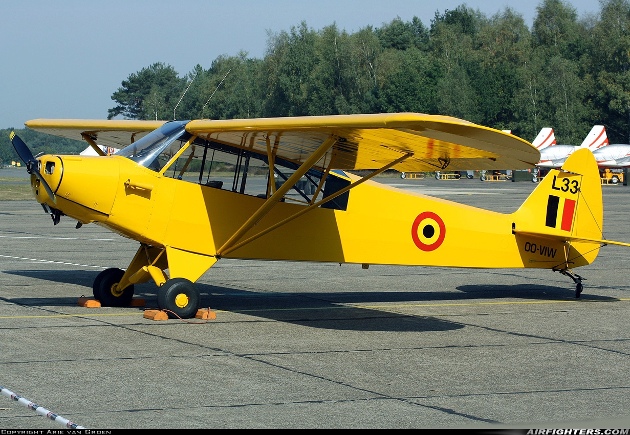 Private Piper PA-18-95 Super Cub OO-VIW at Kleine Brogel (EBBL), Belgium