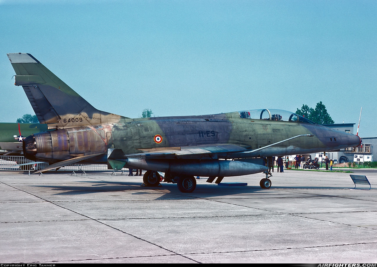 France - Air Force North American F-100F Super Sabre 64009 at Strasbourg - Entzheim (SXB / LFST), France