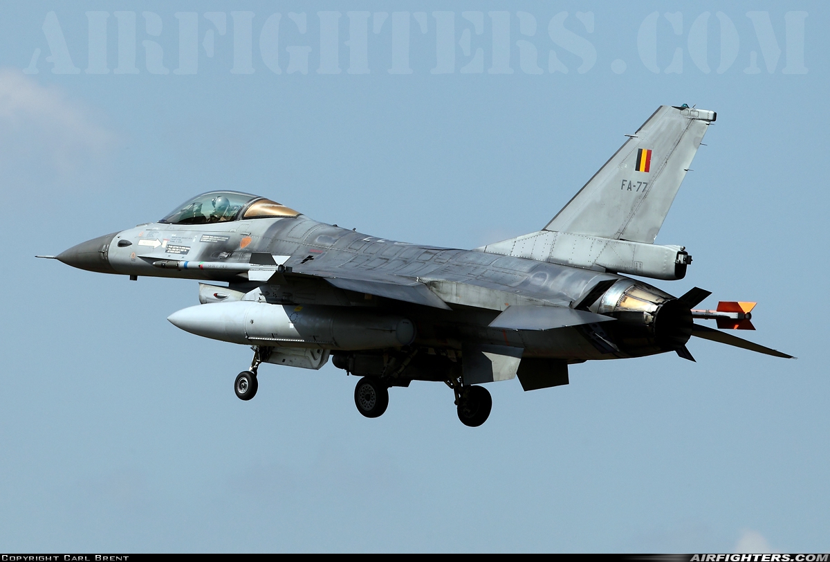 Belgium - Air Force General Dynamics F-16AM Fighting Falcon FA-77 at Kleine Brogel (EBBL), Belgium