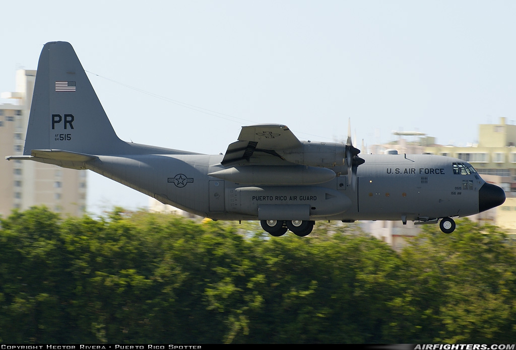 USA - Air Force Lockheed C-130E Hercules (L-382) 64-0515 at San Juan - Luis Munoz Marin Int. (SJU / TJSJ), Puerto Rico