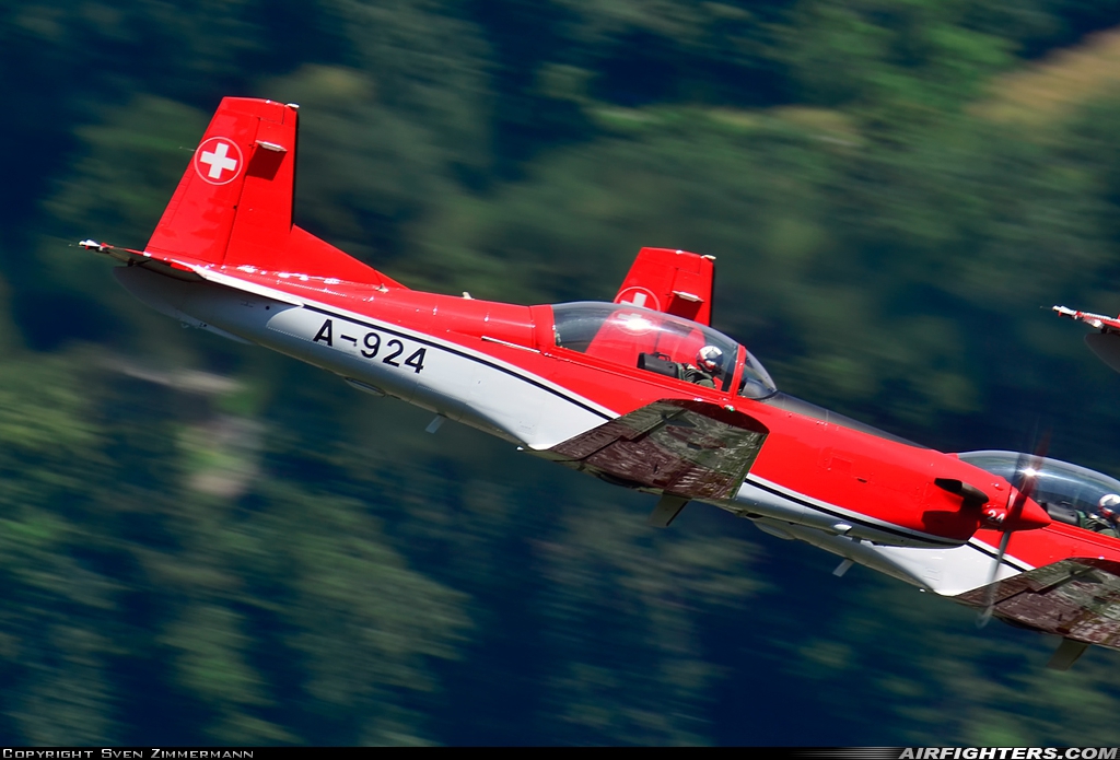Switzerland - Air Force Pilatus NCPC-7 Turbo Trainer A-924 at Mollis (LSMF), Switzerland