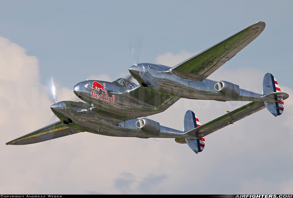 Private - Red Bull Lockheed P-38L Lightning N25Y at Payerne (LSMP), Switzerland