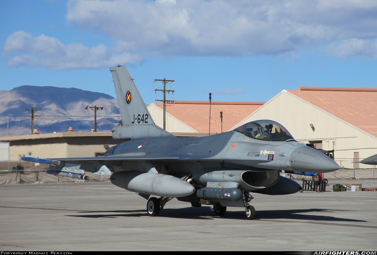 Netherlands - Air Force General Dynamics F-16AM Fighting Falcon J-642 at Las Vegas - Nellis AFB (LSV / KLSV), USA