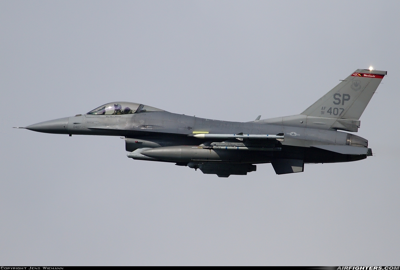 USA - Air Force General Dynamics F-16C Fighting Falcon 91-0407 at Spangdahlem (SPM / ETAD), Germany