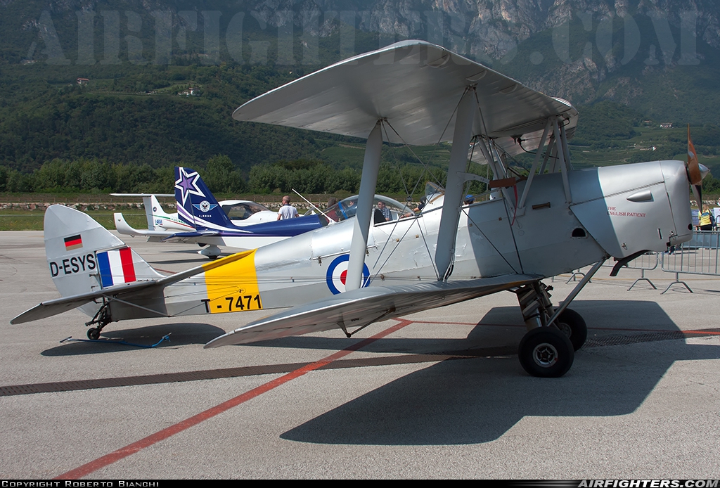 Private De Havilland DH-82A Tiger Moth D-ESYS at Trento - Mattarello (Gianni Caproni) (LIDT), Italy