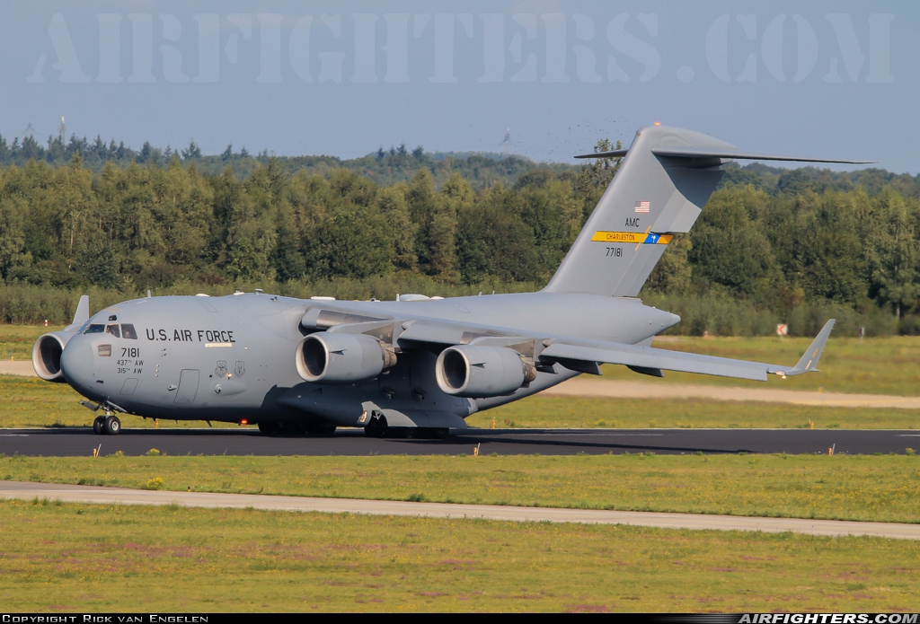 USA - Air Force Boeing C-17A Globemaster III 07-7181 at Eindhoven (- Welschap) (EIN / EHEH), Netherlands