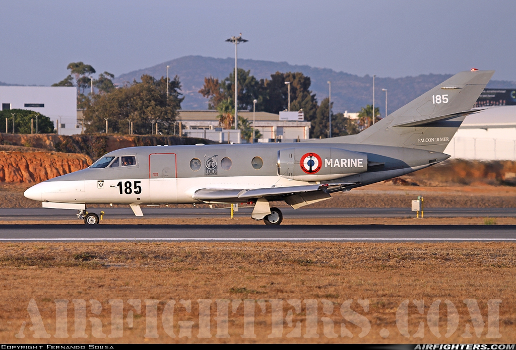 France - Navy Dassault Falcon 10MER 185 at Faro (FAO / LPFR), Portugal