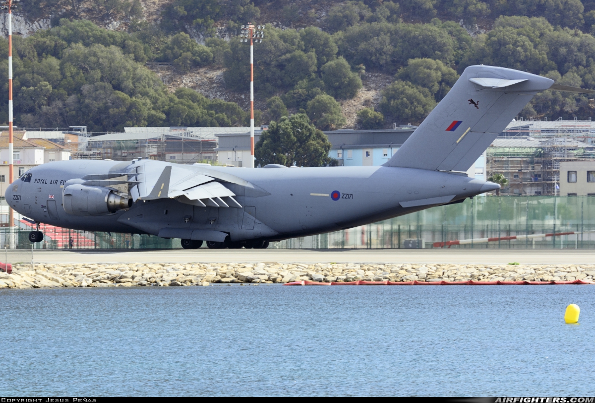 UK - Air Force Boeing C-17A Globemaster III ZZ171 at Gibraltar - North Front (GIB / LXGB), Gibraltar