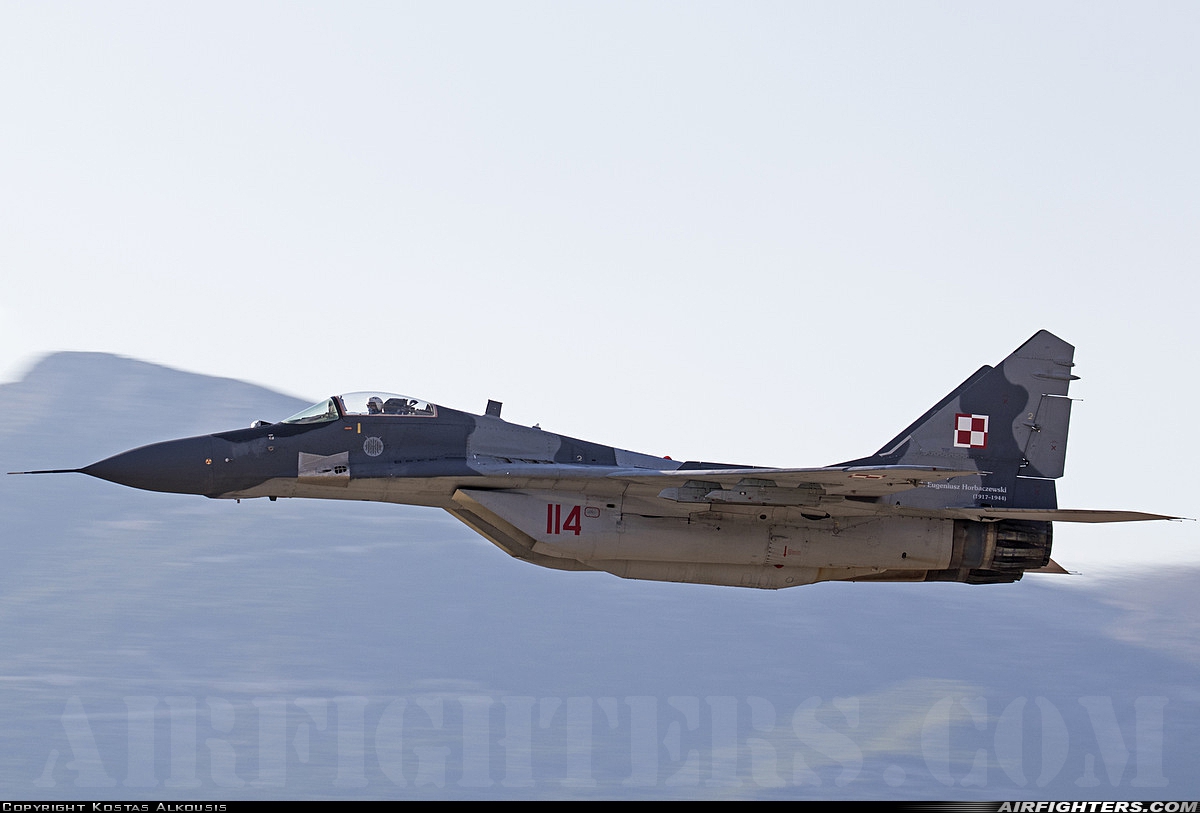 Poland - Air Force Mikoyan-Gurevich MiG-29A (9.12A) 114 at Dekelia - Tatoi (LGTT), Greece