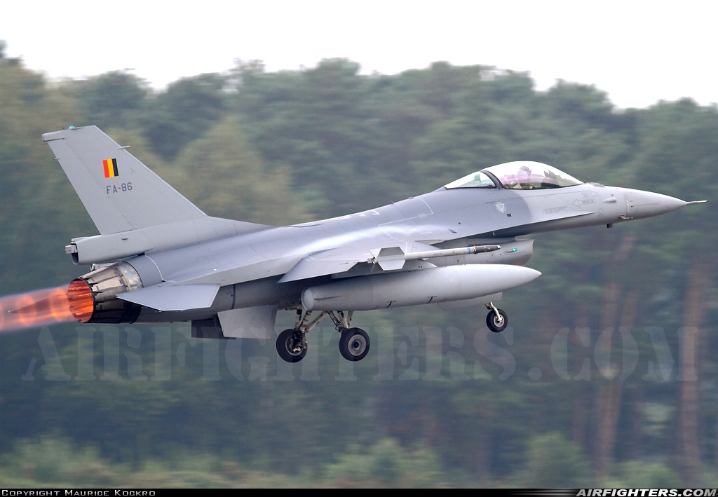 Belgium - Air Force General Dynamics F-16AM Fighting Falcon FA-86 at Kleine Brogel (EBBL), Belgium