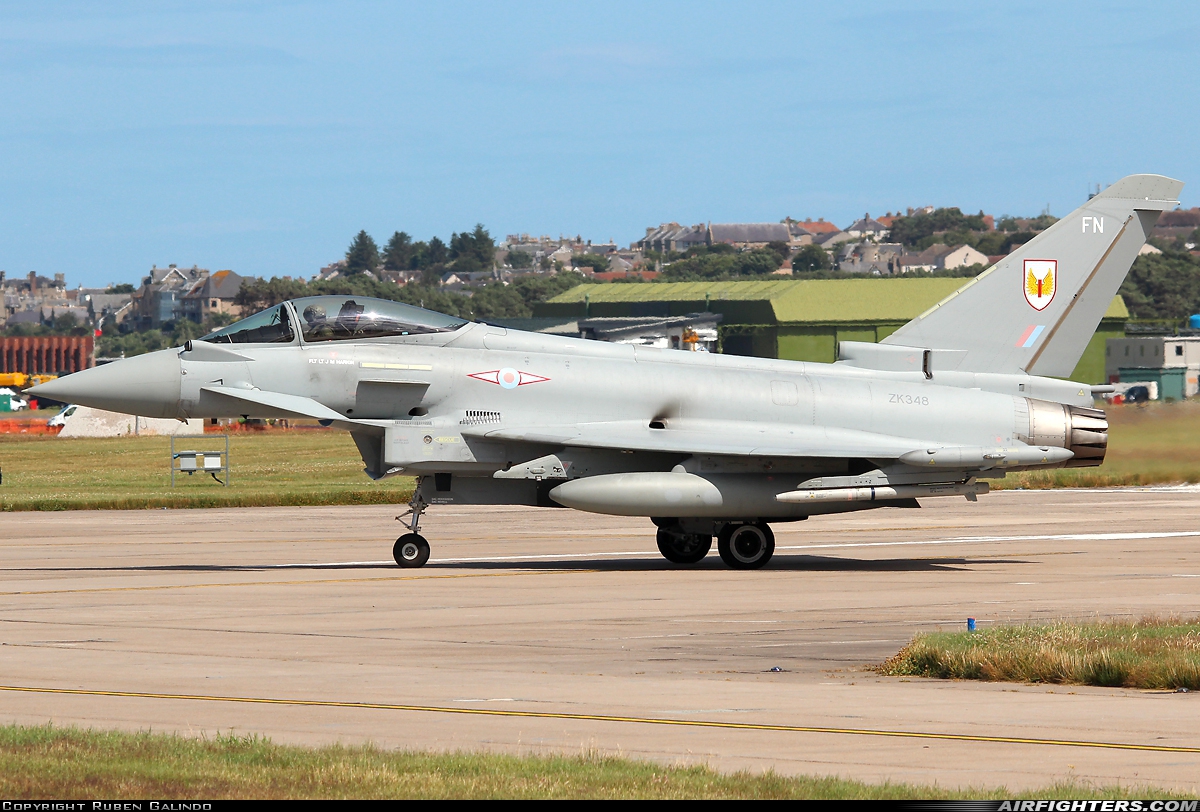UK - Air Force Eurofighter Typhoon FGR4 ZK348 at Lossiemouth (LMO / EGQS), UK
