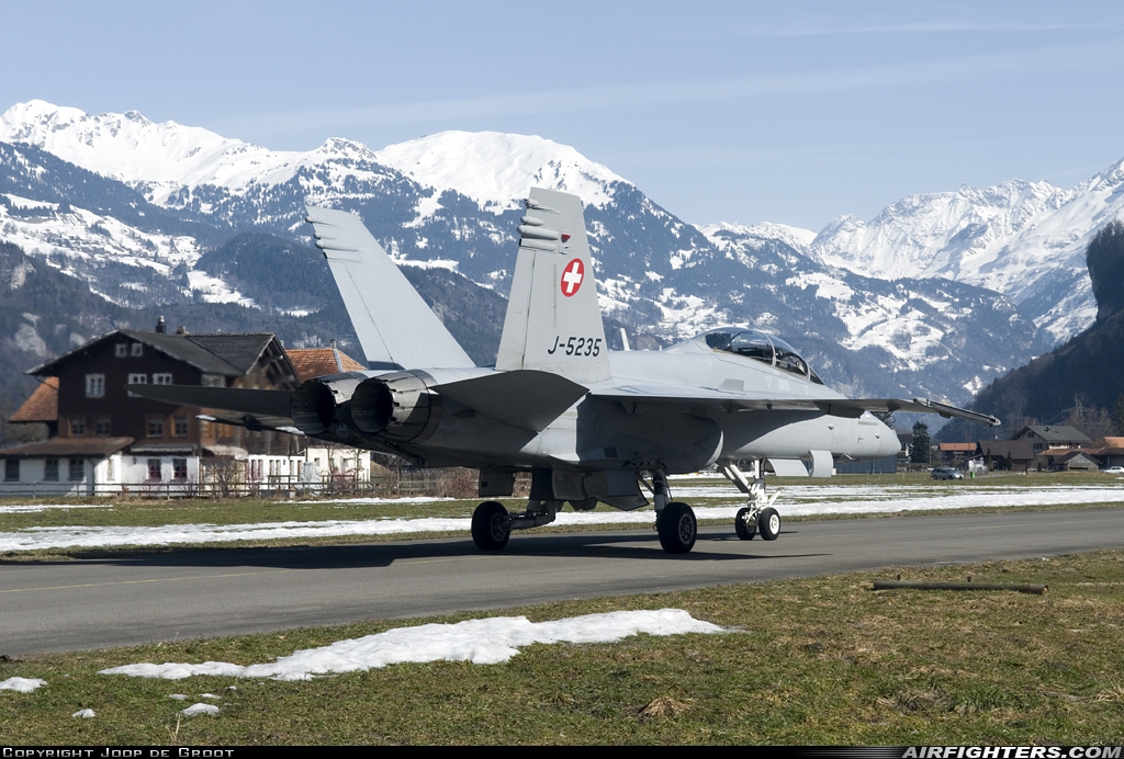Switzerland - Air Force McDonnell Douglas F/A-18D Hornet J-5235 at Meiringen (LSMM), Switzerland