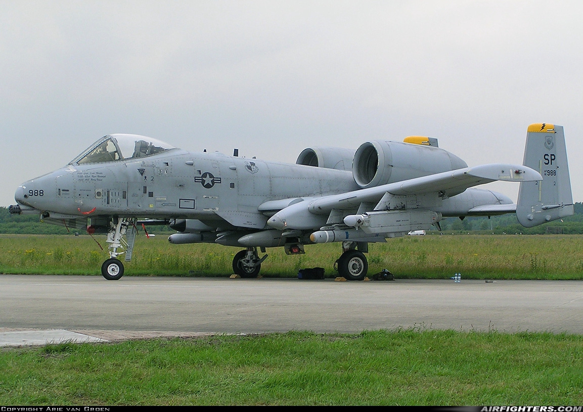USA - Air Force Fairchild A-10A Thunderbolt II 81-0988 at Uden - Volkel (UDE / EHVK), Netherlands