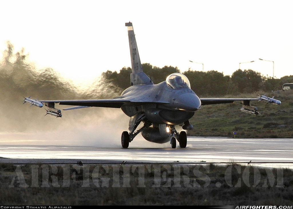 USA - Air Force General Dynamics F-16C Fighting Falcon 91-0416 at Chania - Souda (CHQ / LGSA), Greece