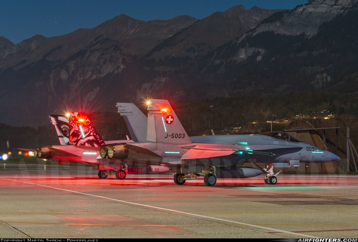 Switzerland - Air Force McDonnell Douglas F/A-18C Hornet J-5003 at Meiringen (LSMM), Switzerland