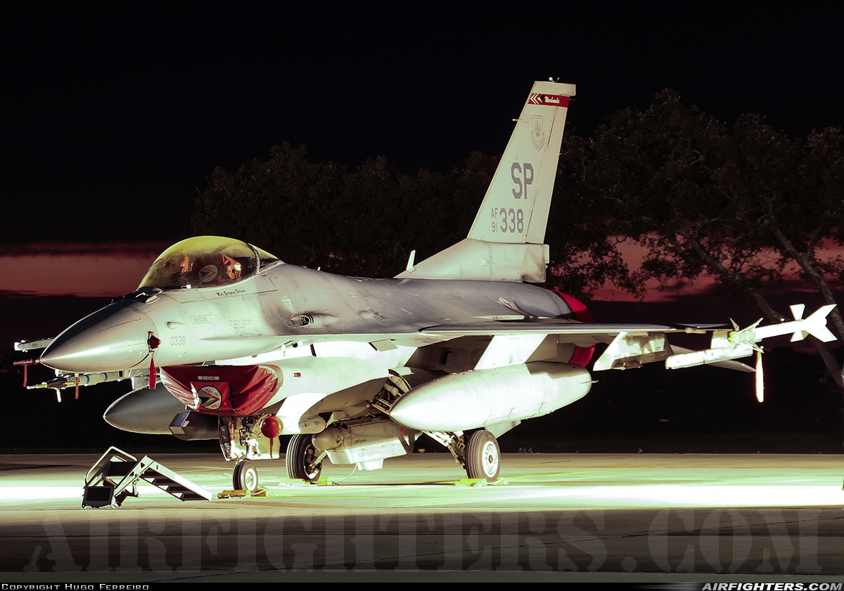 USA - Air Force General Dynamics F-16C Fighting Falcon 91-0338 at Beja (BA11) (LPBJ), Portugal