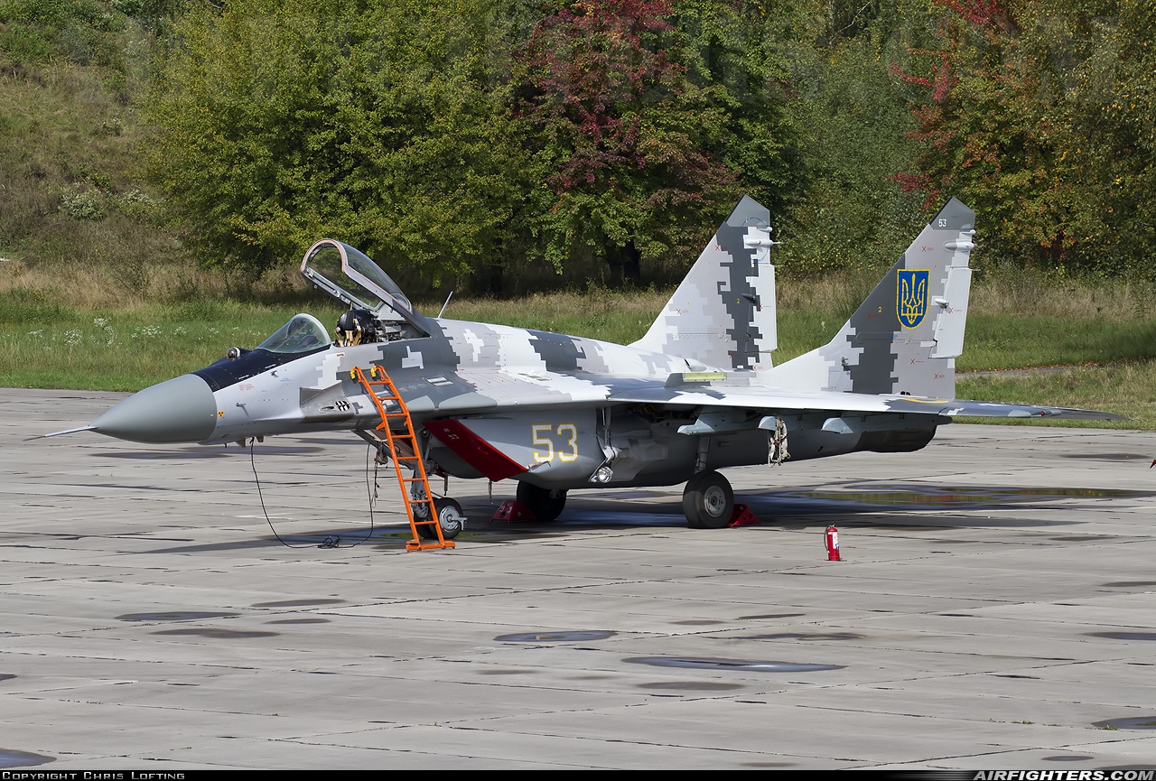 Ukraine - Air Force Mikoyan-Gurevich MiG-29C (9.13) 53 WHITE at Ivano-Frankivsk (IFO / UKLI), Ukraine