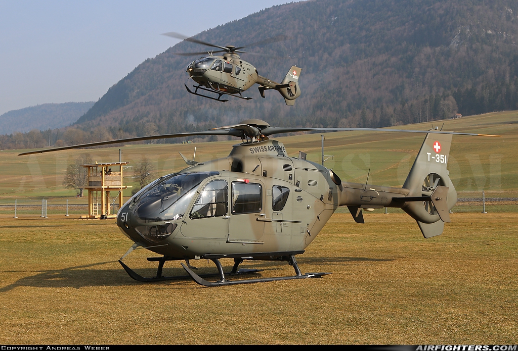 Switzerland - Air Force Eurocopter TH05 (EC-635P2+) T-351 at Courtelary (LSZJ), Switzerland